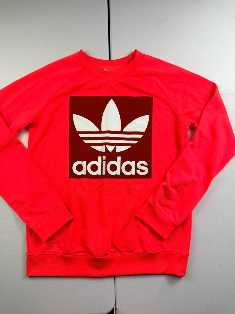 adidas neon women’s Trefoil Logo Sweatshirt